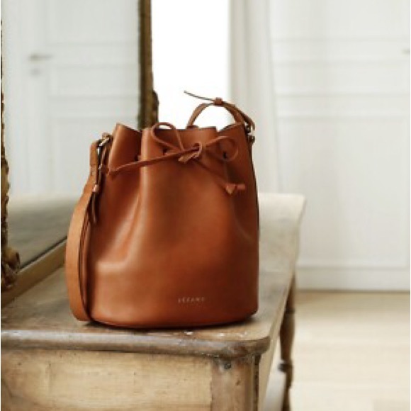 SEZANE Vintage FARROW Bucket Leather bag - Picture 1 of 11